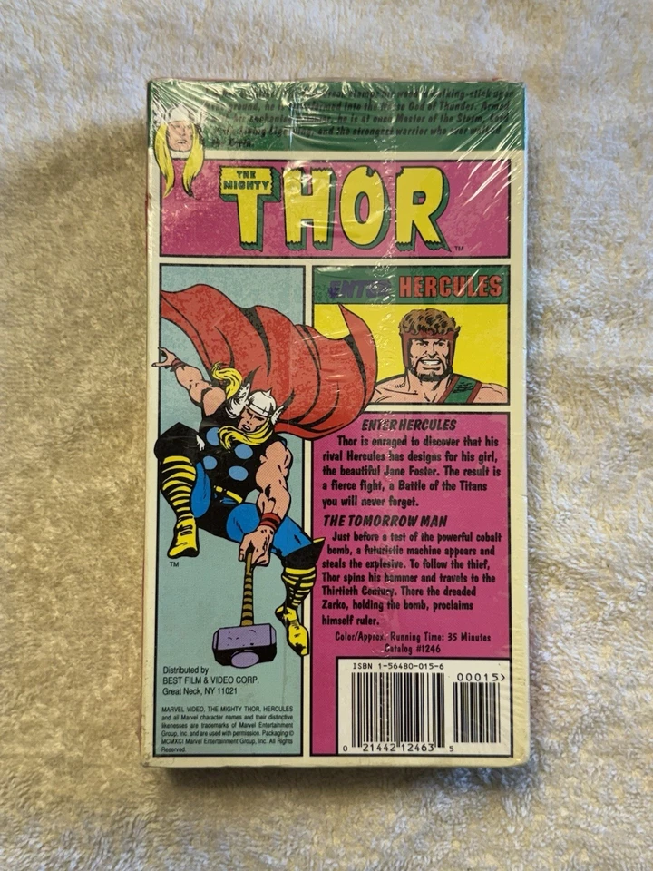 Marvel Super Heroes VHS: "The Mighty Thor" Enter Hercules 1991 RARE NEW SEALED - Image 3 of 4
