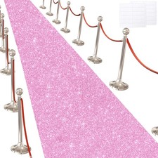 Glitter Carpet Runner for Party -200 2'7" x 30' Rectangular , Pink