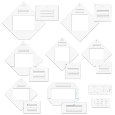 17pcs/Set Envelope Maker Guide Set Envelope Tear Templates All-in-One Envelop...