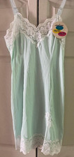 Vintage Movie Star Full Slip 34 Avg Lace Dress 1960's Nylon Tricot USA NWT