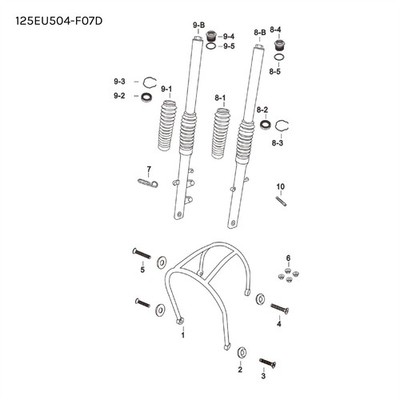 Mutt Mushman 250 E5 22-25 M6*35 CSK Schraube - Frontfender & Gabel Ref Nr.3