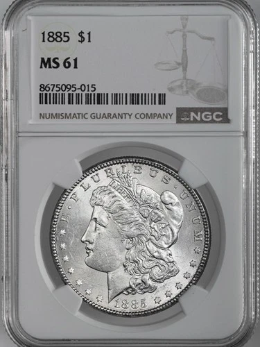1885-P  $1  MORGAN SILVER DOLLAR  "PHILADELPHIA"  NGC MS61  #8675095-015