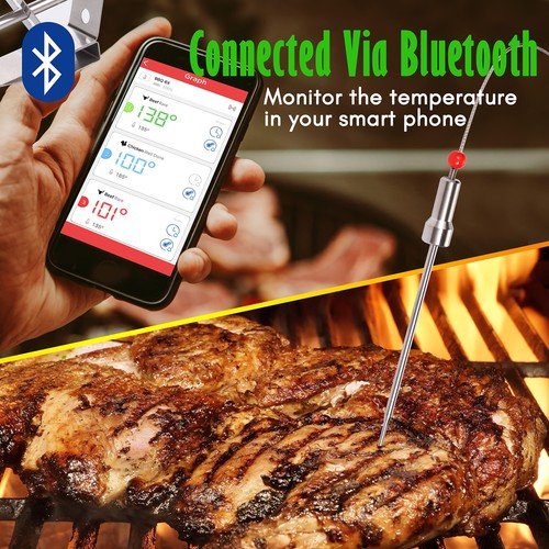 NutriChef Smart Bluetooth BBQ Thermometer mit Reise Reißverschluss Etui, Verbesserte Stai... - Bild 10 von 10