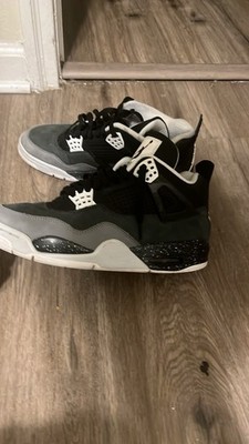 Jordan Air Jordan 4 Retro Fear Black Gray White Nubuck Men's Mid Top Sneakers