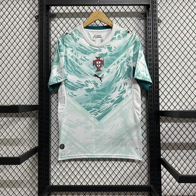 Portugal 2026 Away Football Soccer Jersey Fan Version Mint Green White Shirt