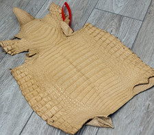 Tan Genuine Caiman Crocodile belly Hide Leather Skin real alligator Croc 646