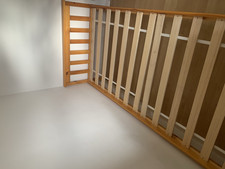 Single Wooden Slatted Bed Frame Base, Brown Wood Effect, Modern Style