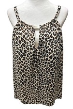 Aqua Green Tankini Swim Top Womens Size XL Animal Print Padded Keyhole Sport