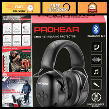 Bluetooth Hearing Protection Headphones, 30dB Noise Reduction, 120H Playtime, Re