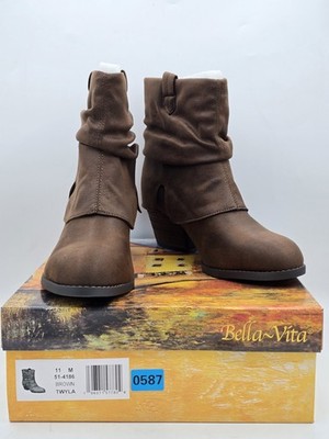 New Bella Vita Twyla Bootie Brown Western Boot 11 M NIB