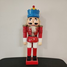 Vintage Hoilday Home 21" King Crown Wooden Nutcracker Christmas Decoration