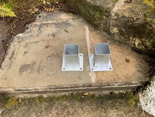 Square wooden post base holders for 75mm post in metal