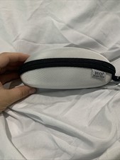 DUCO White Hard Shell Zippered Eyeglass Case Designer Glasses Protective Holder
