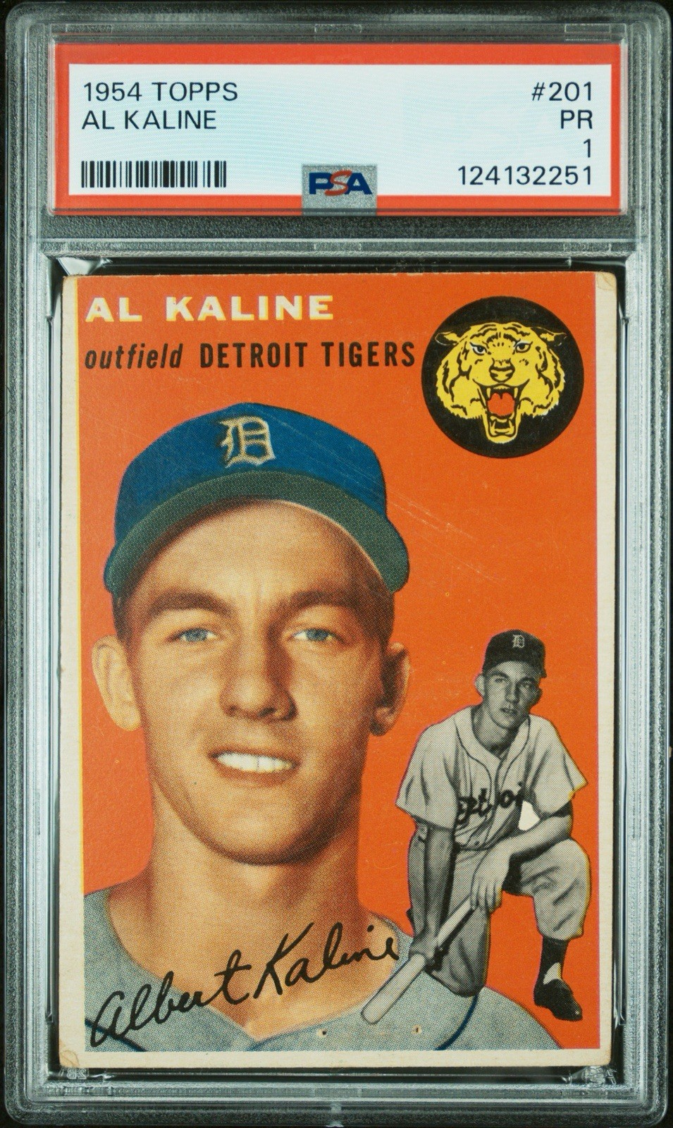 AL KALINE 1954 TOPPS PSA 1 ! *FRESHLY GRADED ! * CENTERED HIGH # BEAUTY ! *HOFER