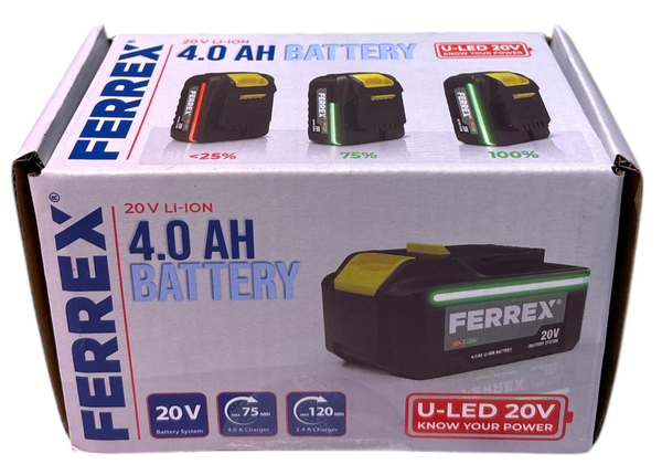 Activ Energy Li-Ion Akku 20V, 4,0Ah, Mit Led, FüR Ferrex Werkzeuge, Neu&Ovp-image