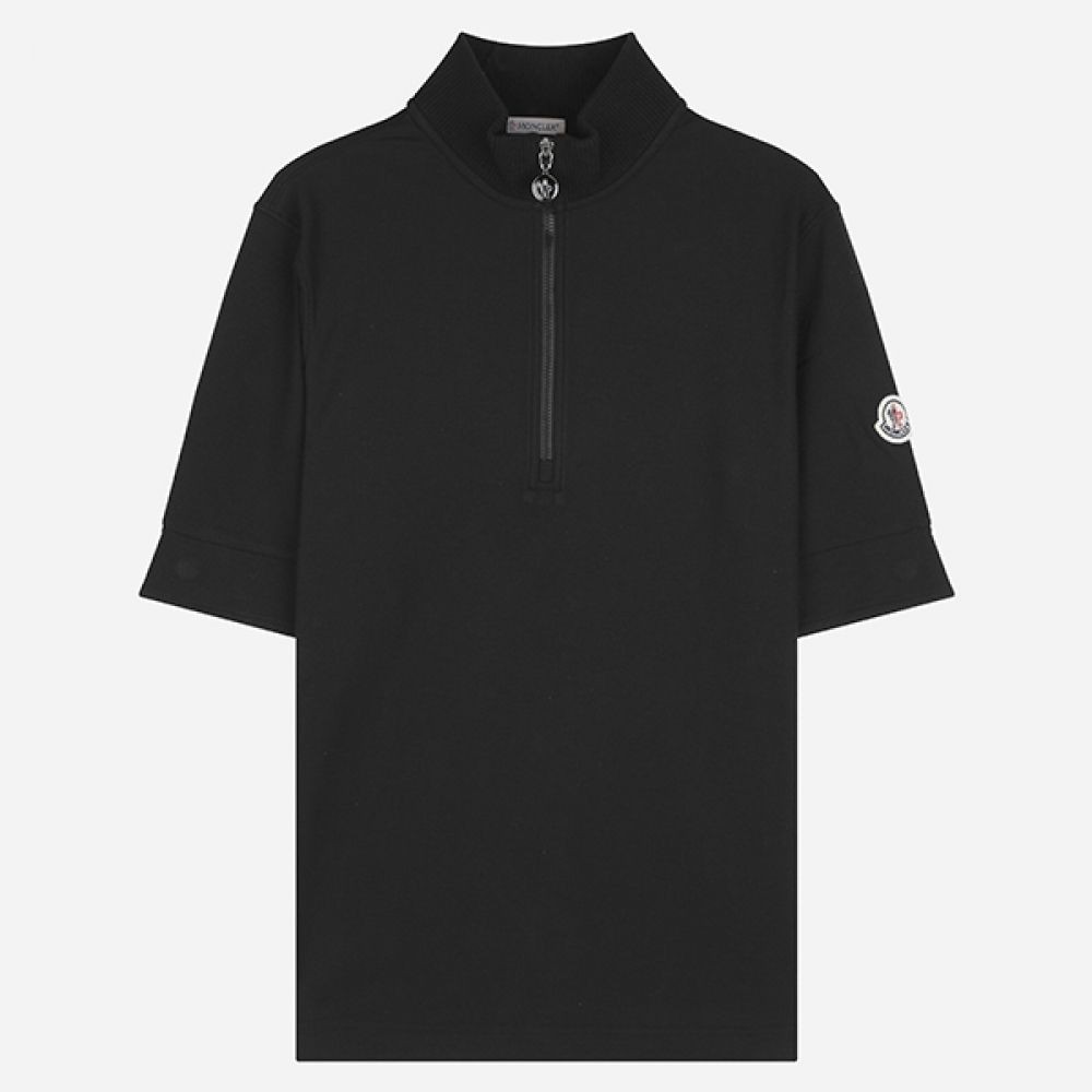 Moncler Women's Half Zip T-Shirt Black 8C00002 84720 999 103884045