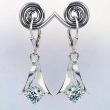 Certified White Diamond 2.50Ct. Round Shape Earring In 925 Silver - Tariffs Free