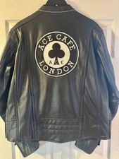 Ace Cafe London Ton Up Vintage Motorcycle Leather MC Jacket Large Rockers Large