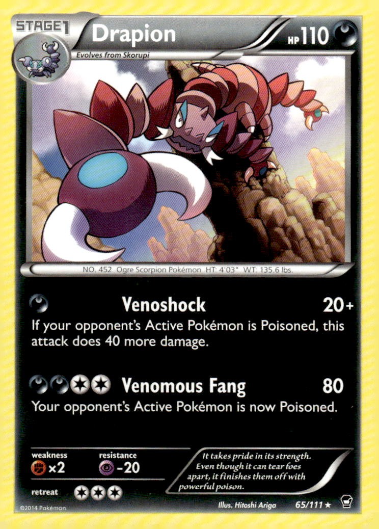 Drapion 65/111 Rare Furious Fists Pokemon Near Mint