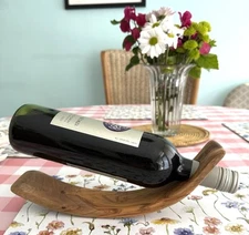 Wine Bottle Stand Olive Wood Handmade Bottle Holder for One Bottle-AA900