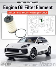 2019-2025 Genuine Porsche Macan Engine Oil Filter Element 9A7-198-405-00