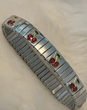 Nuovo Bracciale Acciaio Inox Elastico Argento Stile Simile a Bracciale Nomination