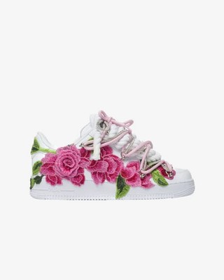 Nike Air Force 1 Sneaker Schnürsenkel Kordel Pink Roses Weiß Damen FV5951 1111