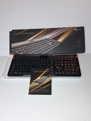 Xcellon KW-SB100B Wireless Solar Keyboard Black Ultra-thin QWERTY USB Nano