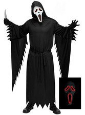 Scream Ghostface Halloween Kostüm LED Maske M-L - Der Geisterkiller hackt nicht