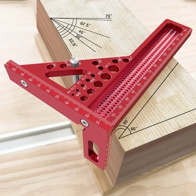 3D Multi-Angle Measuring Ruler Aluminum Woodworking Square Miter Triangular Tool