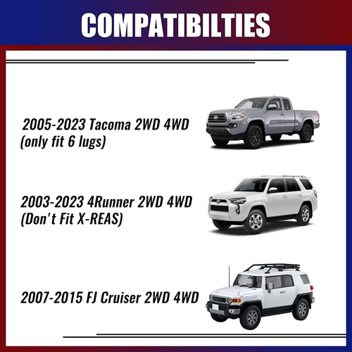 2 Inch Leveling Kits for 2005-2023 Tacoma, 2003-2023 4Runner, 2007-2015 FJ Curis - Picture 5 of 8