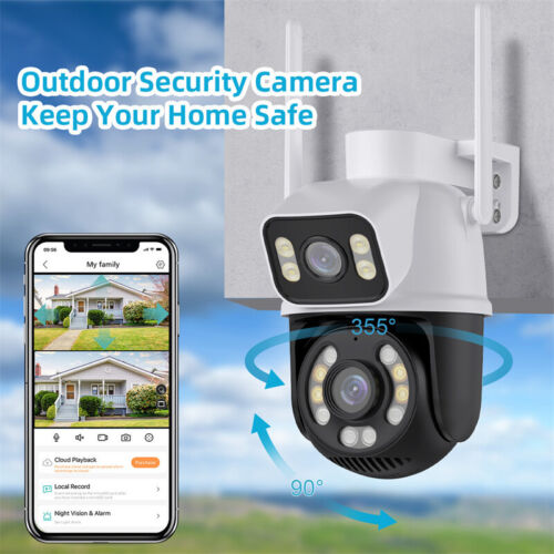 ICSEE Dual Lens 8MP Security Camera Wireless WiFi IP PTZ Home Outdoor Waterproof - Picture 7 of 16