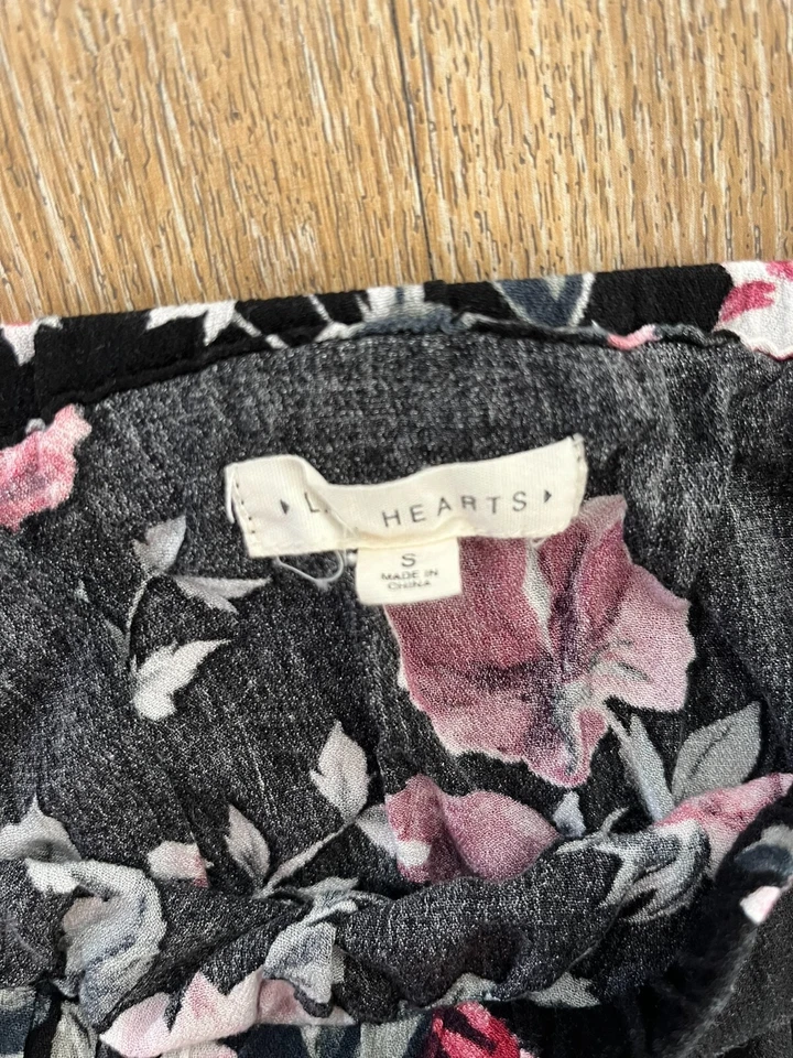 LA Hearts Women's Black Floral Rayon Long Sleeve Off-Shoulder Romper - Small - Image 2 of 2