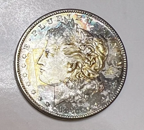 1878 S Morgan Silver Dollar $1 Absolutely Beautiful W/ Colorful Toning !!! #16