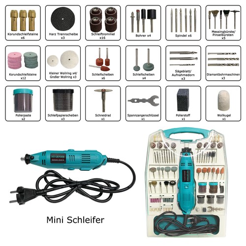 226-tlg. Schleifgerät Multifunktionswerkzeug Mini Schleifer Set Schleifmaschine - Bild 10 von 12