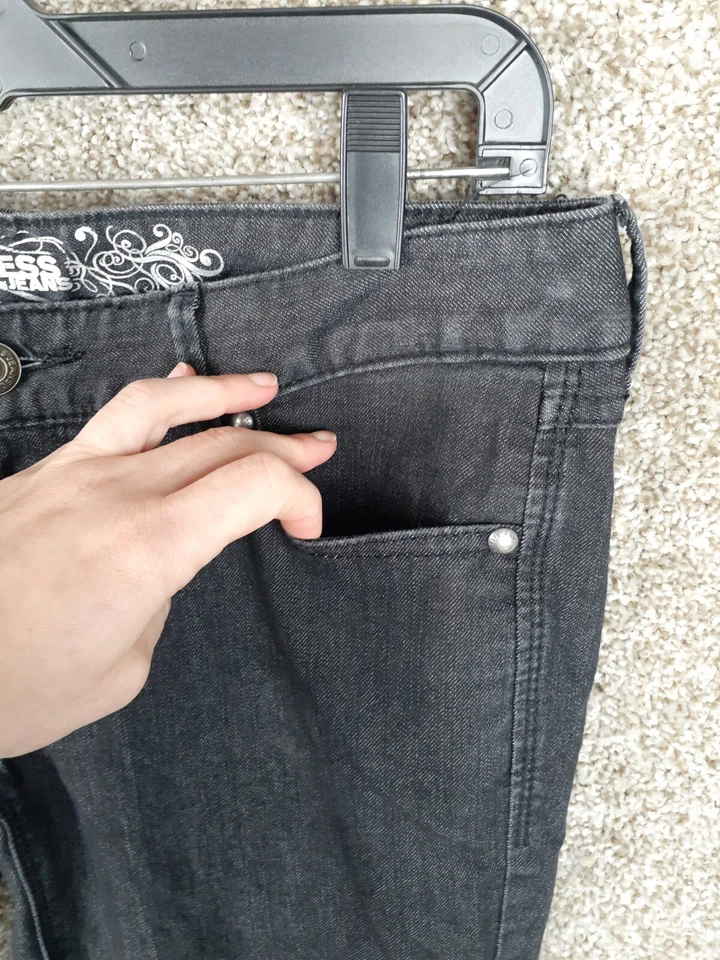 Express Zelda Slim Legging Jeans Womens 8R Black Wash Ultra Low Rise Casual Y2K - Image 2 of 4