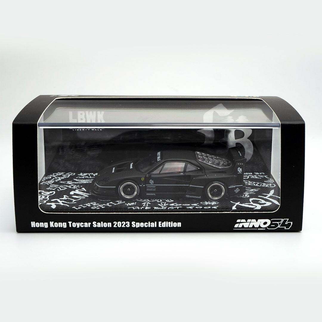 INNO64 LIBERTY WALK LBWK FERRARI F40 MATTE BLACK HONG KONG TOYCAR