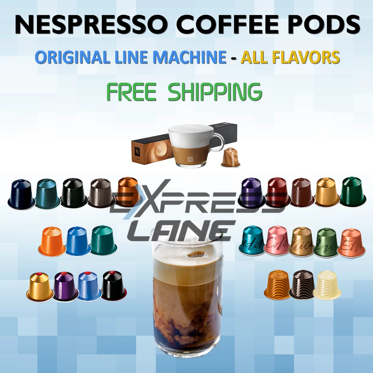 Coffee Nespresso Original Line 50 Pods Sleeves) Espresso ALL FLAVORS - FRESH | eBay