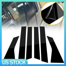 6PCS Car Door Window Pillar Post Cover Trim Black For 2018-2021 Honda Accord