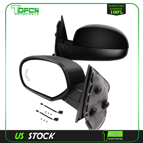 Heated Fold Memory Arrow Puddle Light Signal Power Mirrors For 07-2013 Chevy Gmc