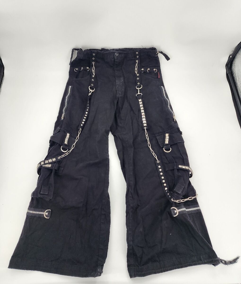 Vintage Tripp NYC Wide Leg Black Bondage Pants Sz M Goth Vintage Tripp NYC Wide Leg Black Bondage Pants Sz M Goth