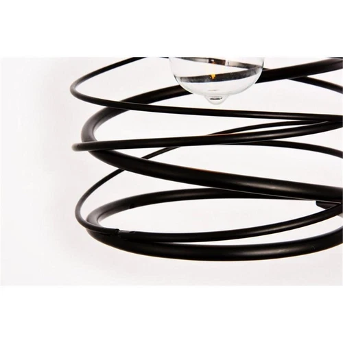 Living District Hopper 1-Light Transitional Metal Pendant in Black - Picture 4 of 6