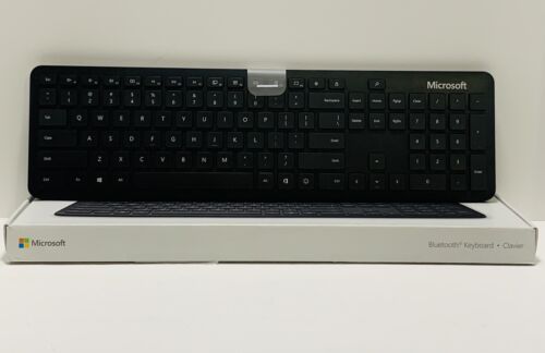 Microsoft Bluetooth Keyboard, Black, QSZ-00001, Slim Design Keyboard- Open Box - Picture 1 of 9