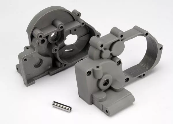 Traxxas 3691A Gearbox Left Rightt w Idler Gear Shaft Gray Slash