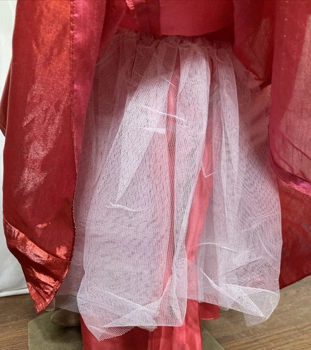 Classic Glamor Vintage la Femme Iridescent Red Strapless Formal Dress + Shawl 8 - Picture 10 of 20