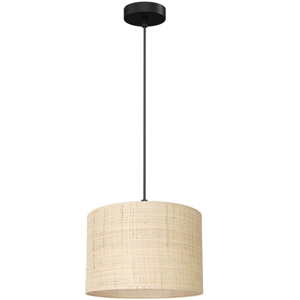 Pendelleuchte Rattan Metall Natur Esstisch E27 Ø25 Cm Rund HäNgelampe Blendarm-image