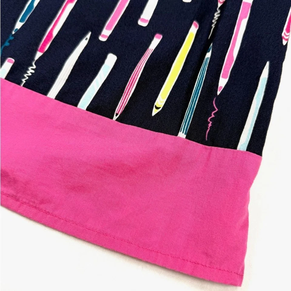 GYMBOREE Niñas’ Azul Marino y Rosa Bloque de Color Estampado a Lápiz Vestido de Cambio Escuela Talla 8 Foto 4 de 4