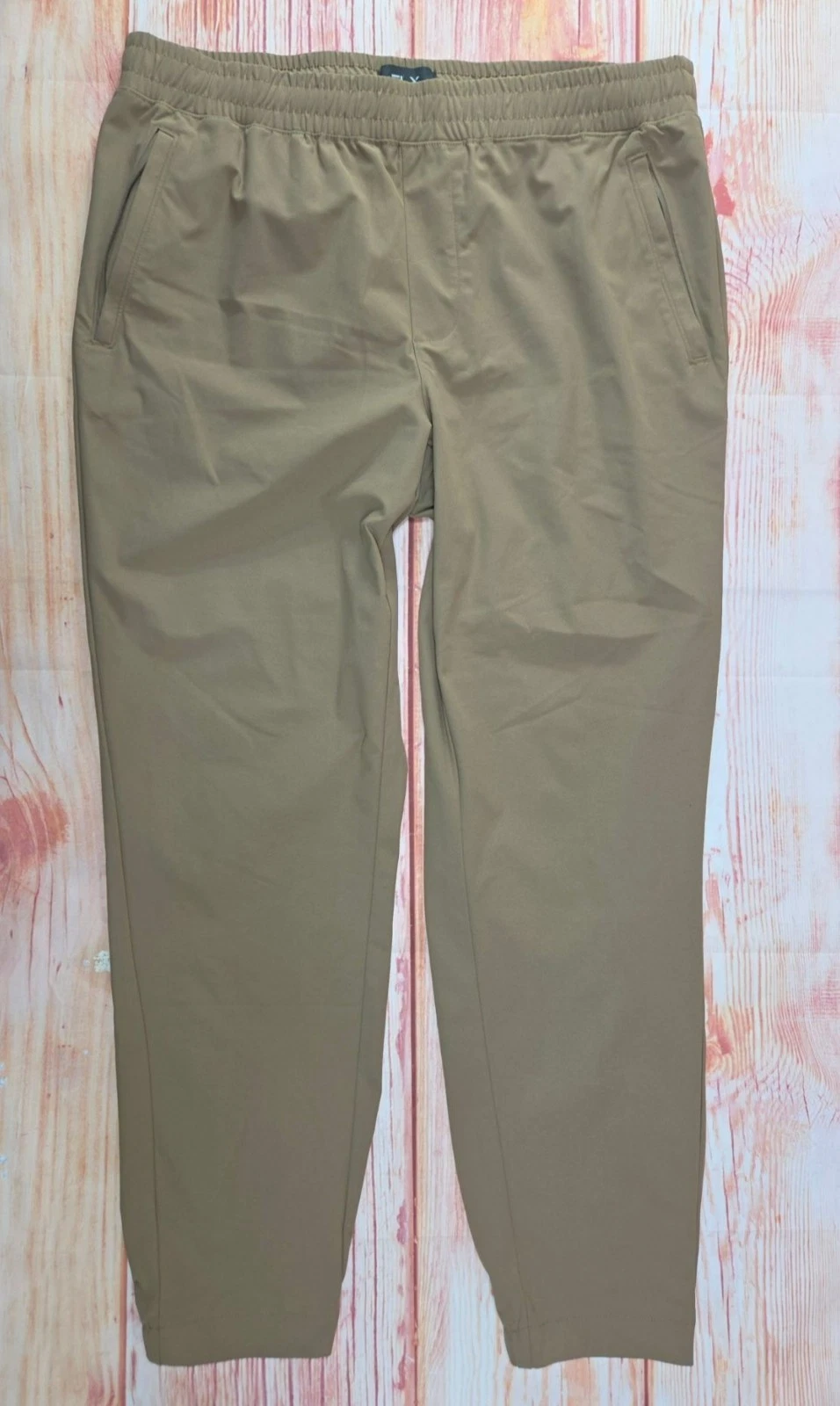 FLX Mens Khaki Jogger Pants Size Large Elastic Waist