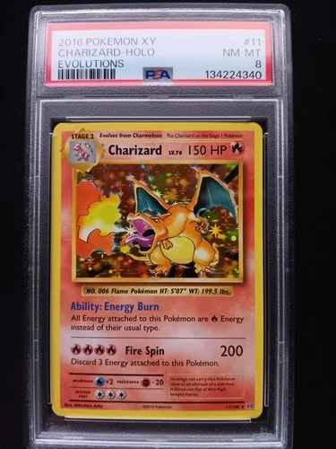 Charizard #11 XY Evolutions 2016 Holo Rare PSA 8 NM-MT