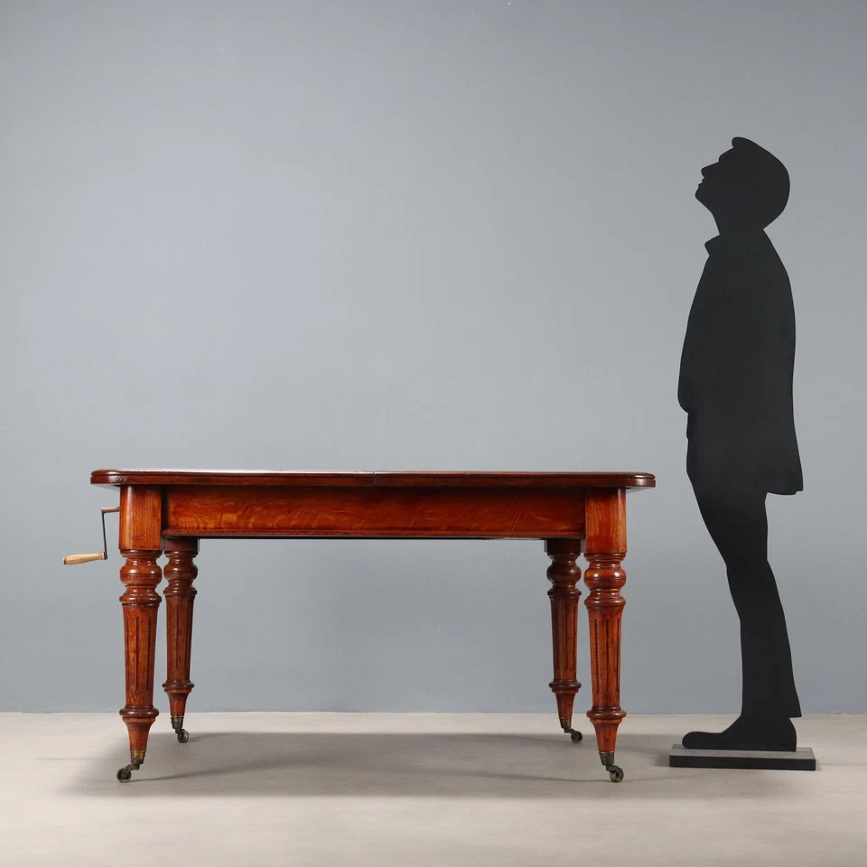 Table Ancienne Chêne Teinté Acajou Royaume-Uni XIXe Siècle Originale - Photo 2/4